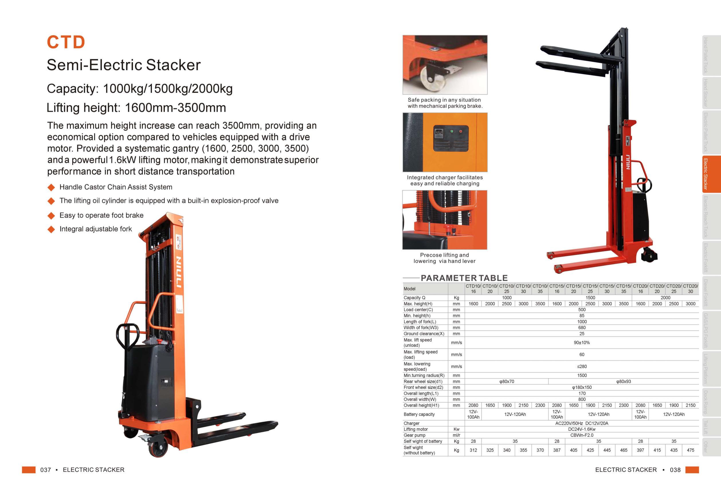 CTD Semi-Electric Stacker