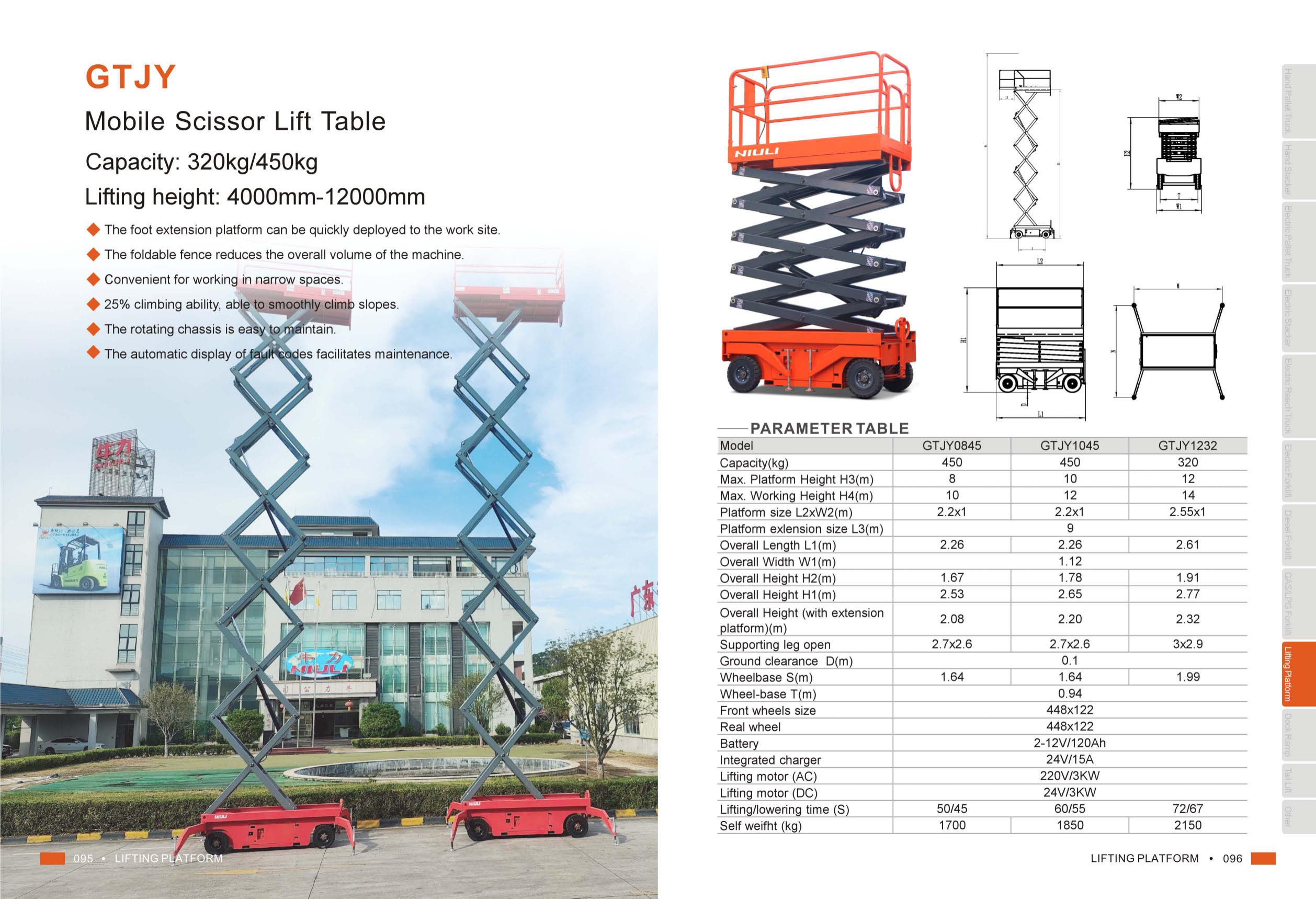 GTJY Mobile Scissor Lift Table — Semi-Electric